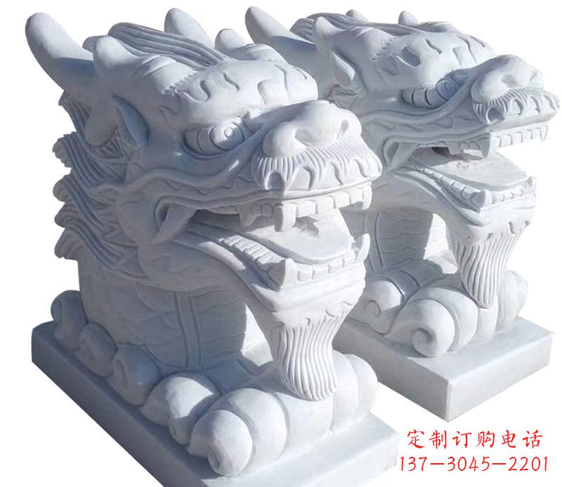 甘肃精致石雕龙头雕塑,打造建筑雕塑景观