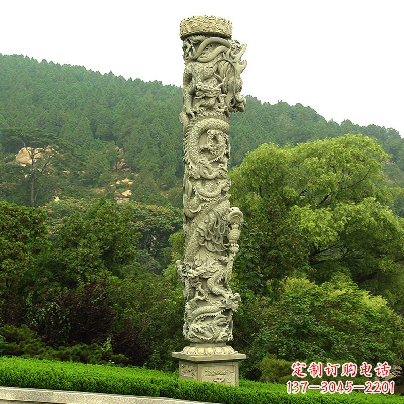 甘肃中领雕塑:大气雄伟的石雕龙柱