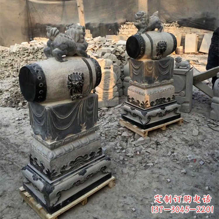 甘肃定制大象雕塑石雕门墩,传承中国古典文化