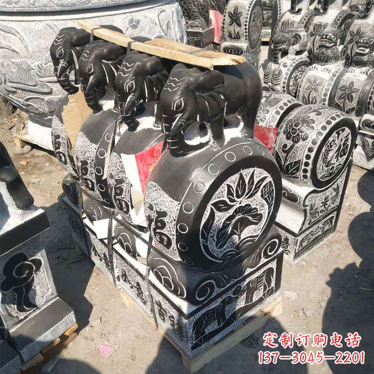 甘肃艺术精品,凤凰雕塑门墩
