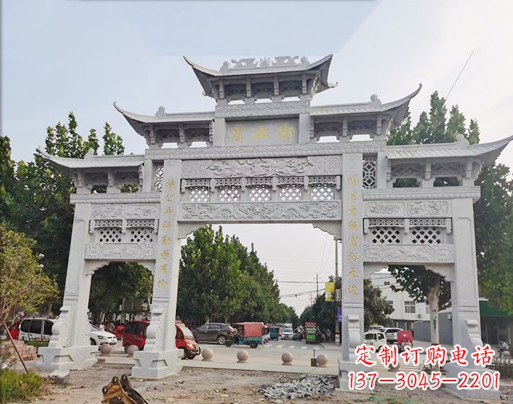 甘肃石雕牌坊-人物雕塑定制
