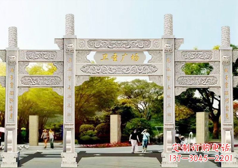 甘肃石雕牌坊雕塑,尊贵而独特
