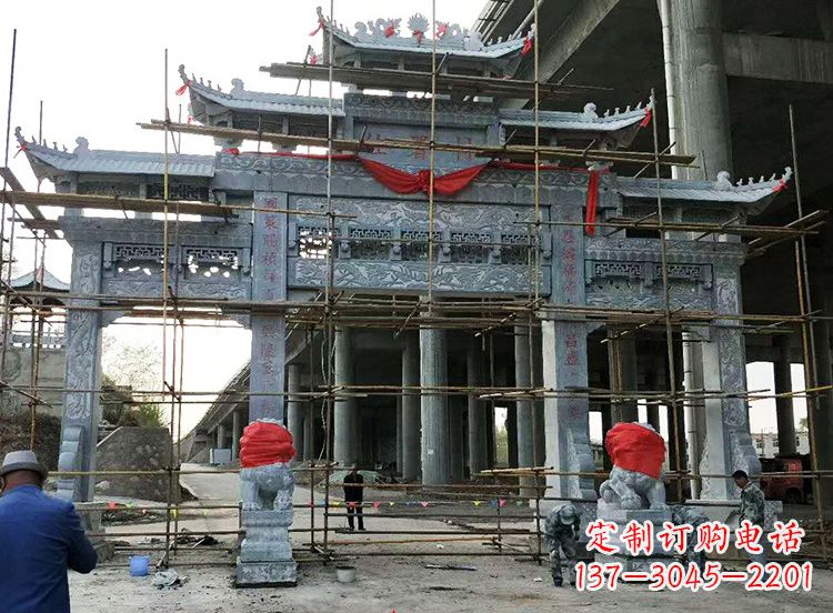 甘肃石雕牌坊|精致细腻的石雕雕塑