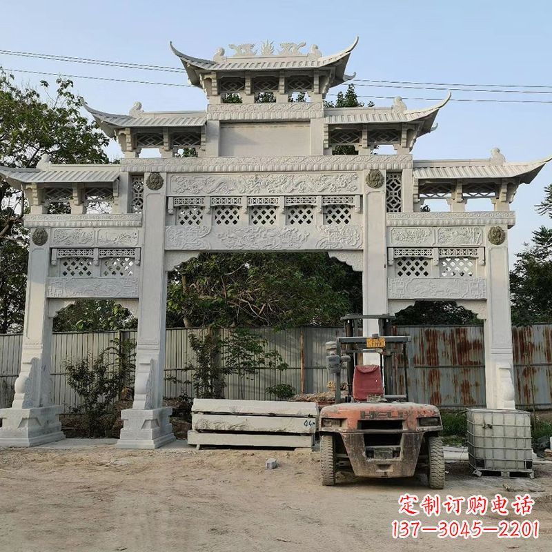 甘肃石雕牌坊楼兰雕塑产品介绍: