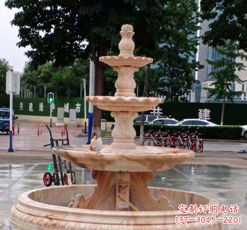 甘肃石雕喷泉钵,非凡水景体验