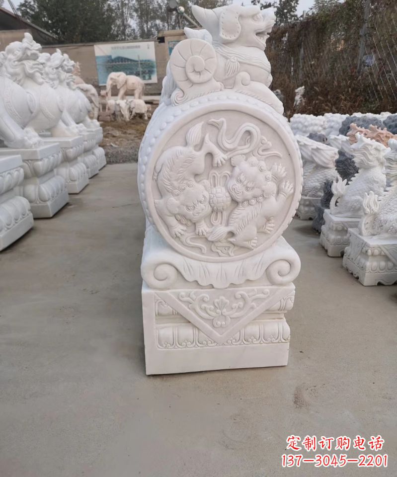 甘肃高级雕塑定制-门墩雕塑