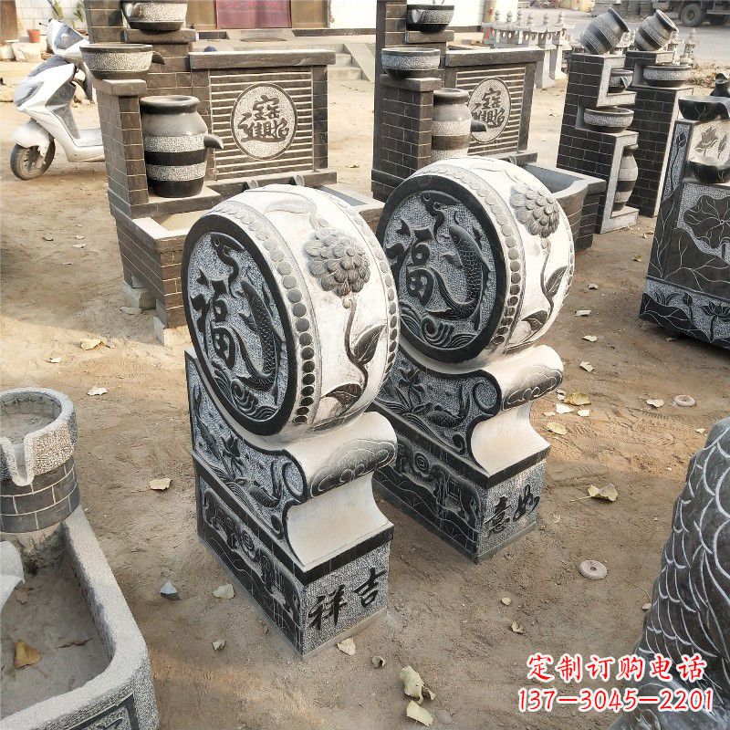 甘肃石雕青石门墩雕塑