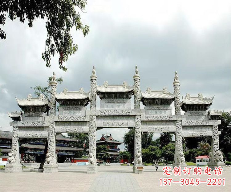甘肃石雕五门牌坊