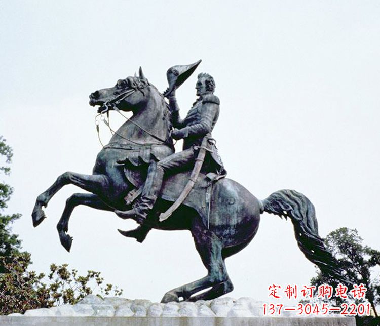 甘肃石雕西方骑马人物雕塑