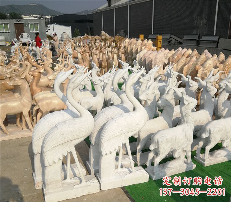 甘肃石雕仙鹤雕塑