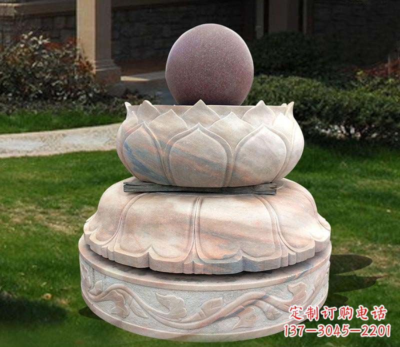 甘肃石雕小区风水球雕塑