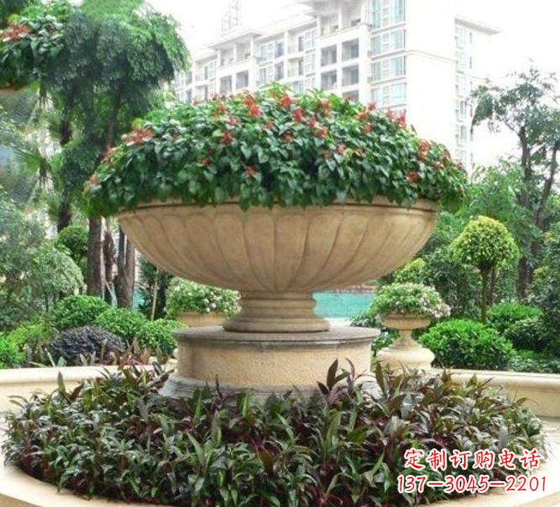 甘肃石雕小区花盆