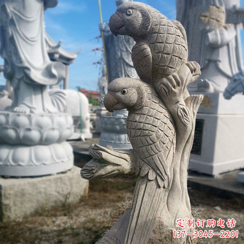 甘肃石雕鹦鹉景观雕塑摆件