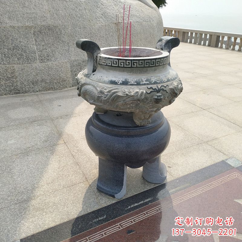 甘肃石雕圆香炉