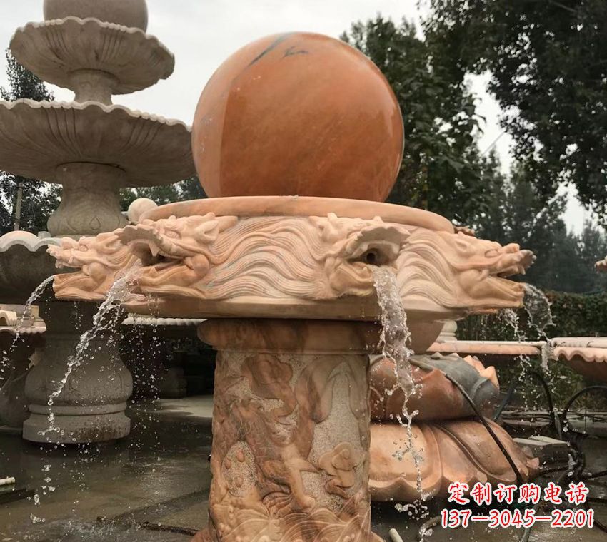 甘肃石雕自然流水喷泉
