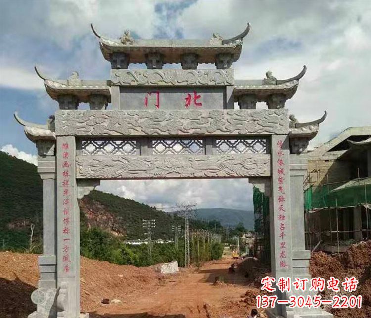 甘肃石牌坊单门牌坊石雕