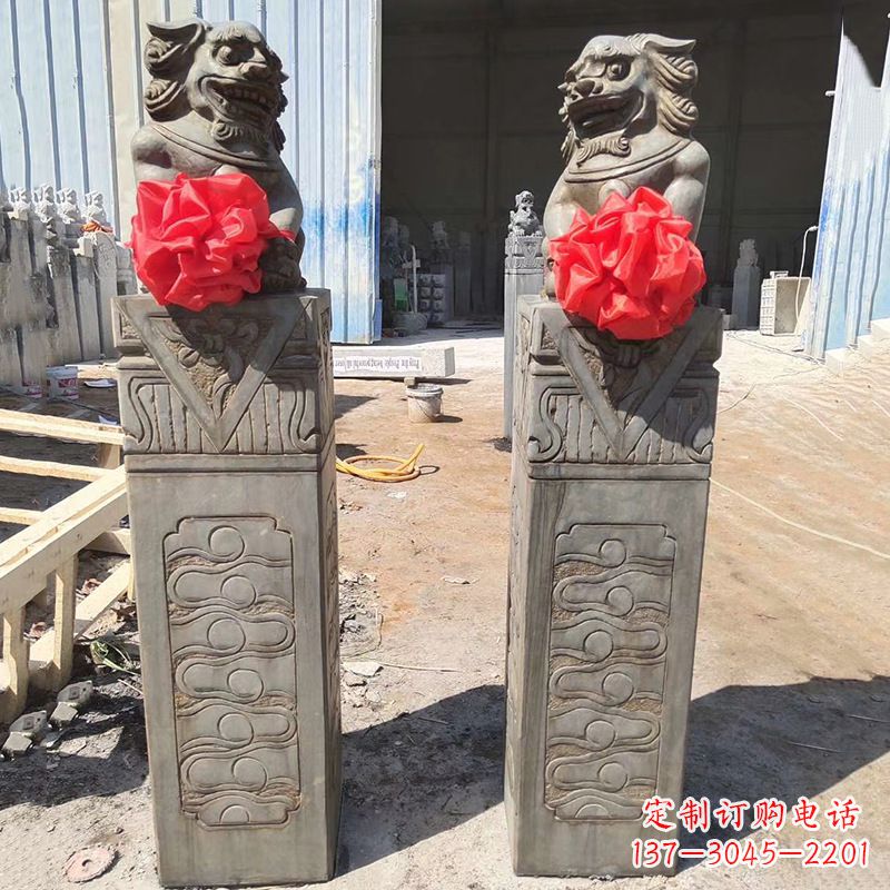 甘肃石狮子栓马桩