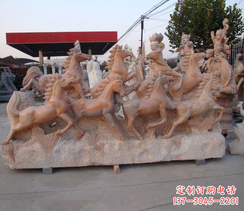甘肃石头奔马雕塑
