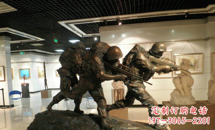 甘肃士兵突击战士铜雕