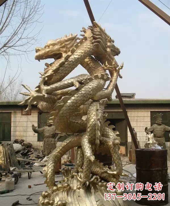 甘肃双龙铜雕