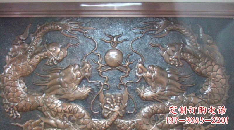 甘肃双龙戏珠锻铜浮雕
