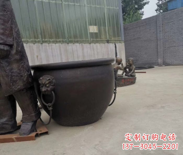 甘肃水缸铜雕塑 (2)