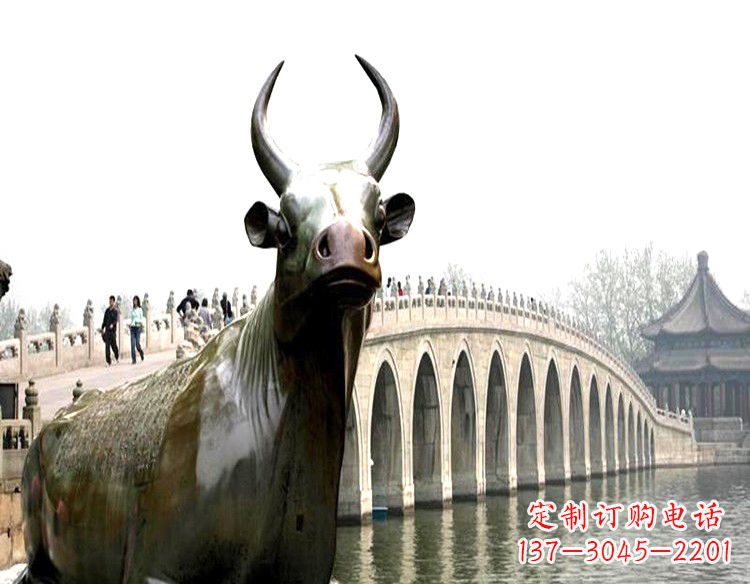 甘肃水牛铜雕景观