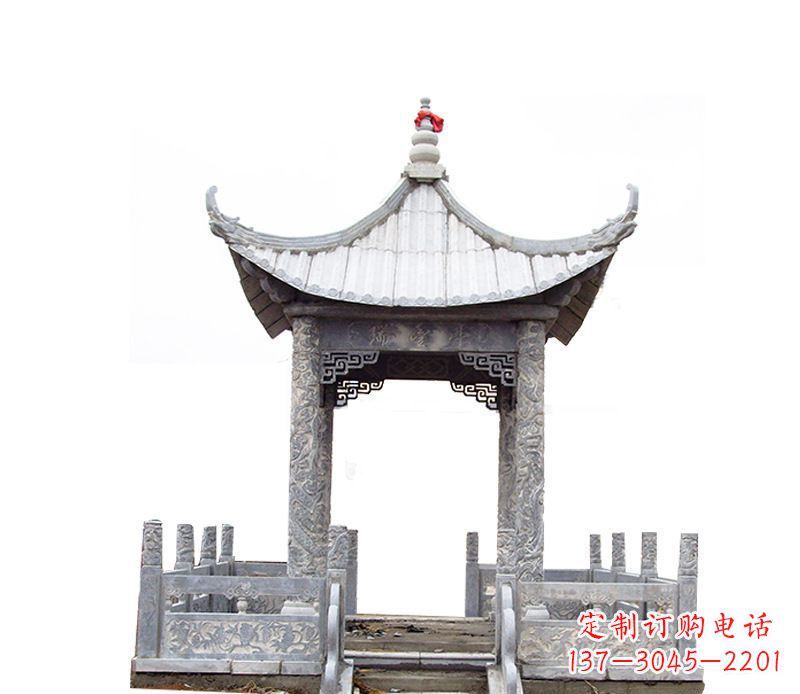 甘肃四角仿古石凉亭石雕