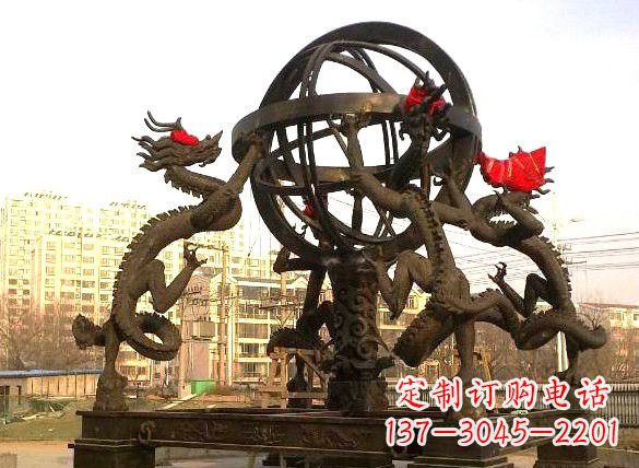甘肃四龙戏珠城市景观铜雕