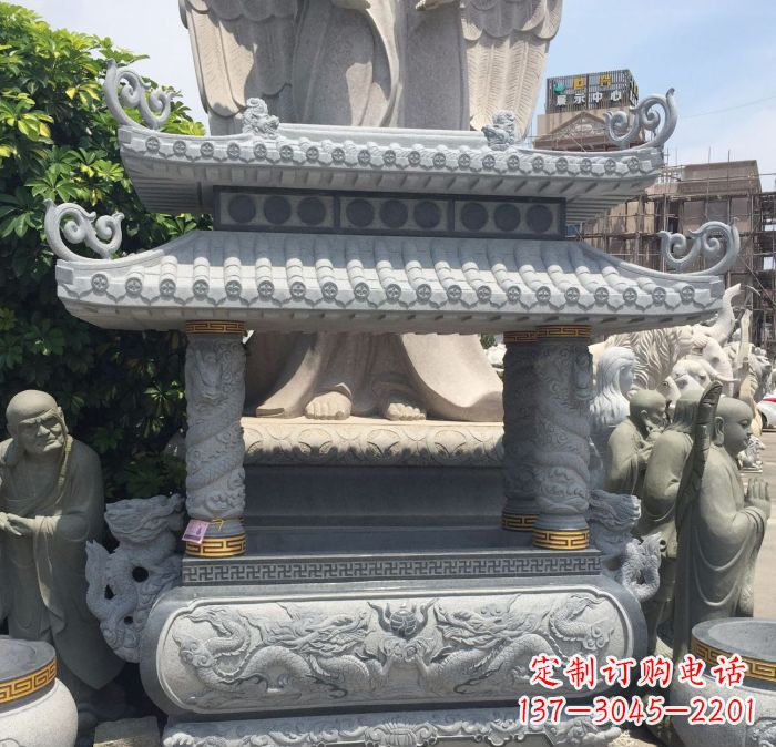 甘肃寺庙景观仿古香炉石雕 (2)