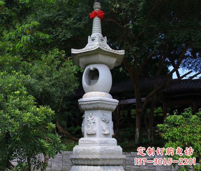 甘肃寺庙景观舍利塔石雕 (2)