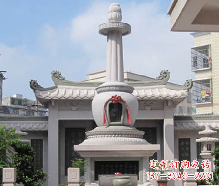 甘肃寺庙景观舍利塔石雕 (4)