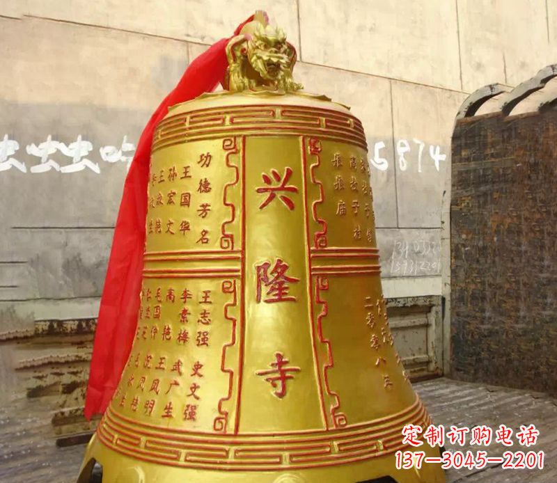 甘肃寺庙景观铜钟雕塑