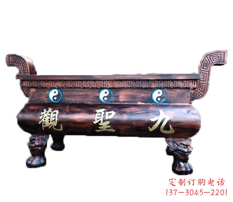 甘肃寺庙九龙香炉铜雕