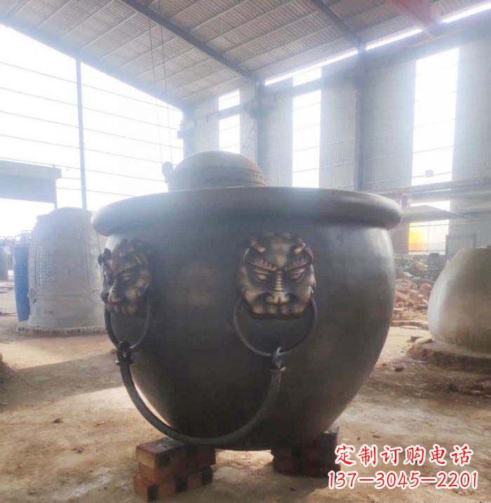 甘肃寺庙水缸铜雕
