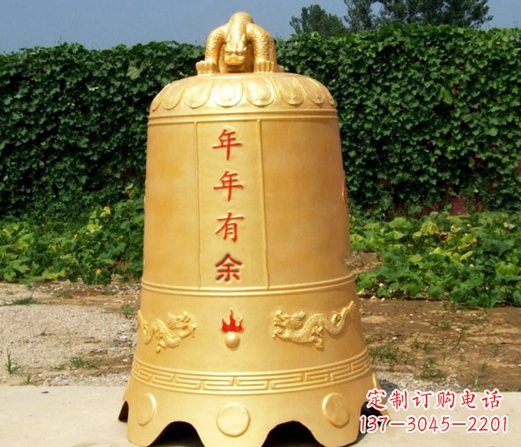 甘肃寺庙铜钟雕塑 (2)