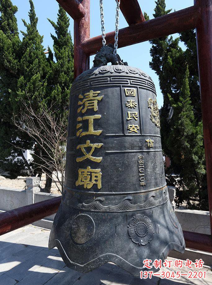 甘肃寺庙铜钟雕塑 (5)