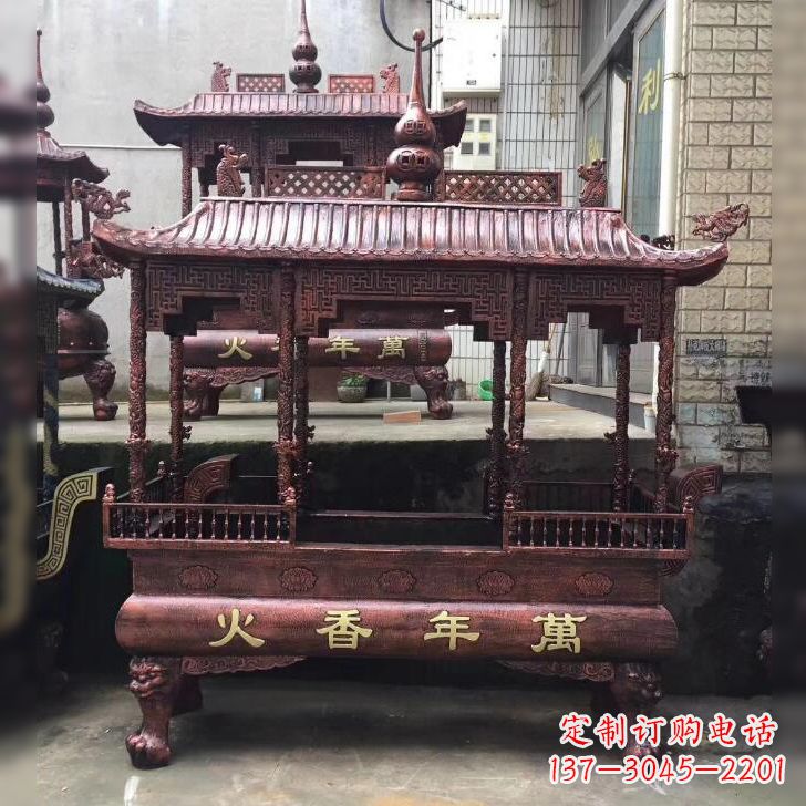 甘肃寺庙香火香炉雕塑