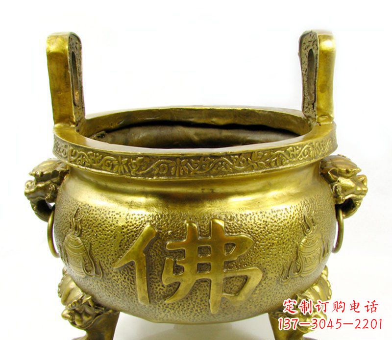 甘肃寺庙香炉铜雕 (6)