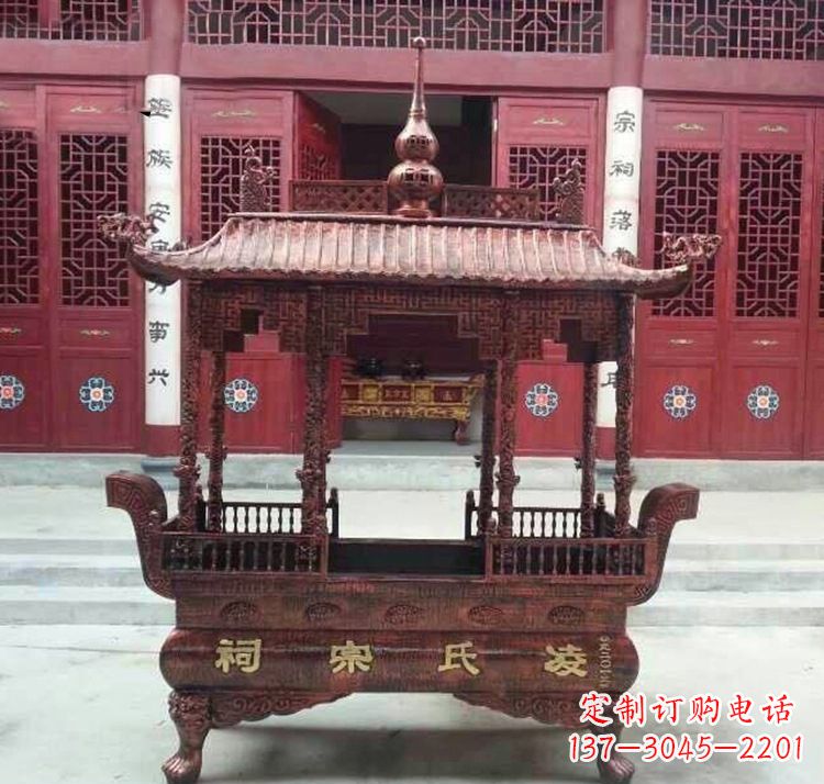 甘肃寺庙香炉铜雕