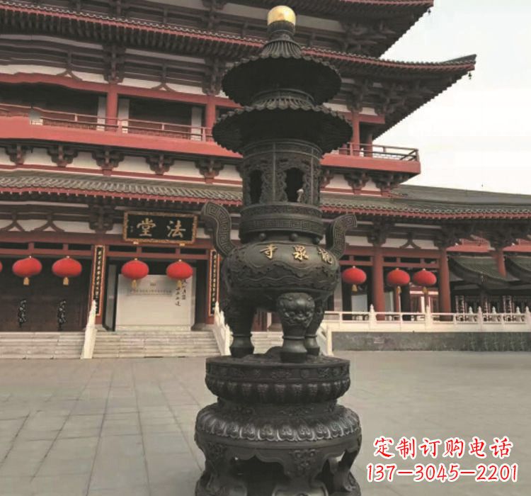 甘肃寺庙香炉铜雕222