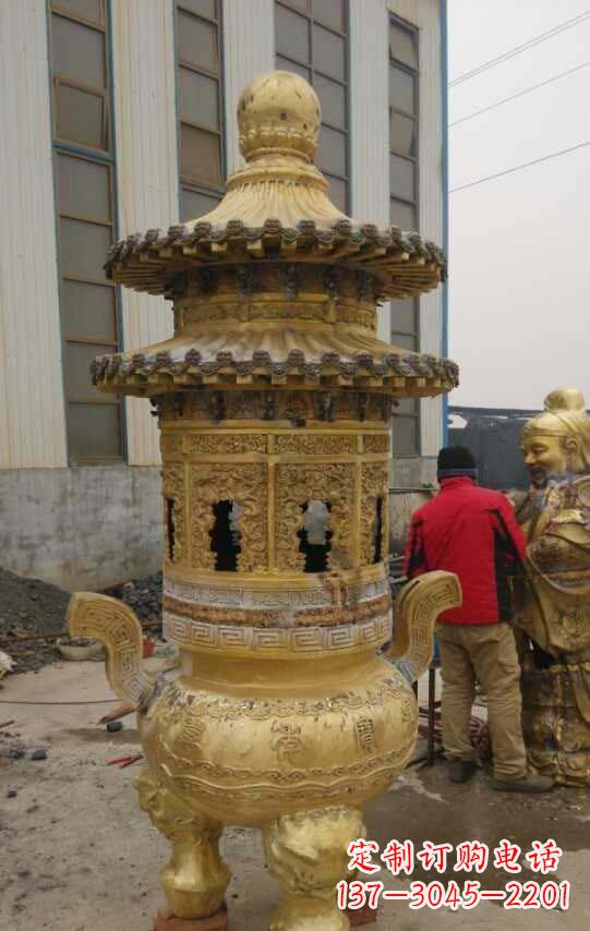 甘肃寺庙香炉铜雕塑
