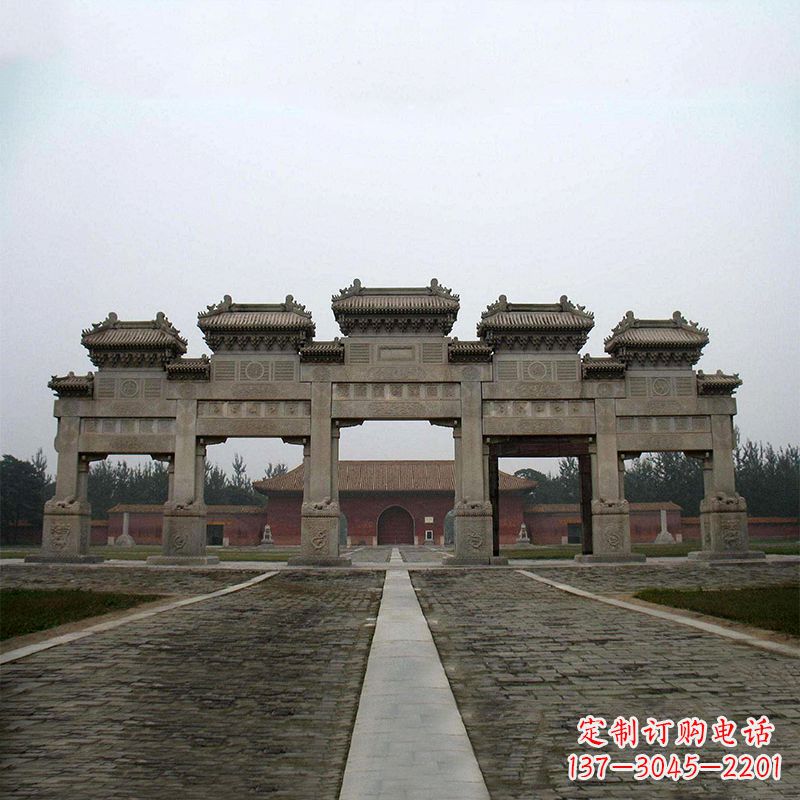 甘肃寺院五门石牌楼