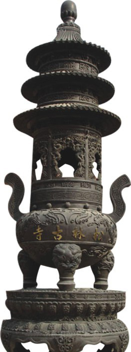 甘肃松林古寺铜香炉