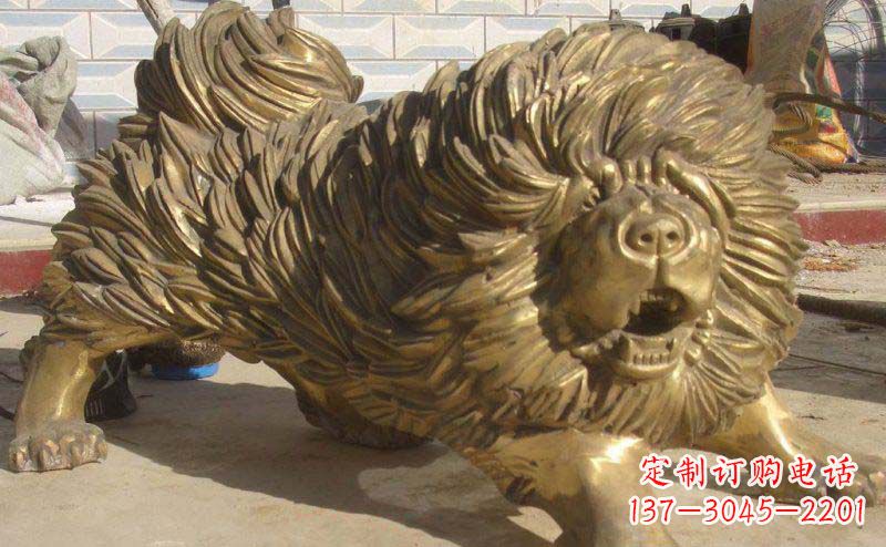 甘肃松狮犬动物铜雕