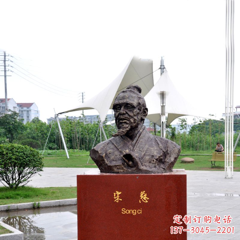 甘肃宋慈铸铜头像雕塑-古代十大名医园林广场人物雕塑