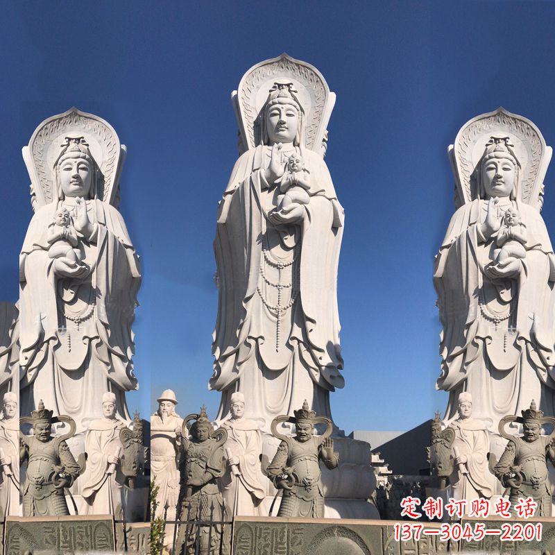甘肃送子观音大型石雕塑