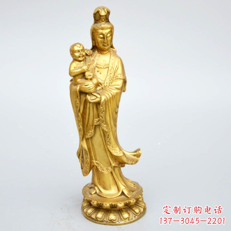 甘肃送子观音铜雕