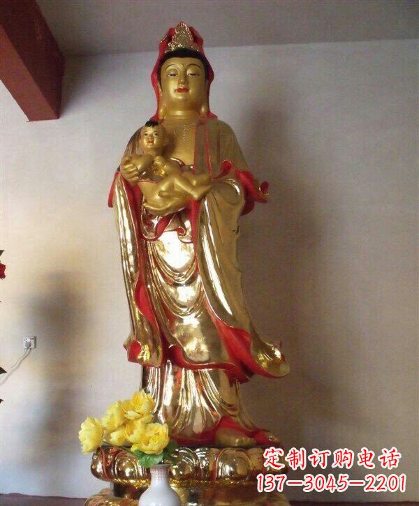 甘肃送子观音铜雕 (2)