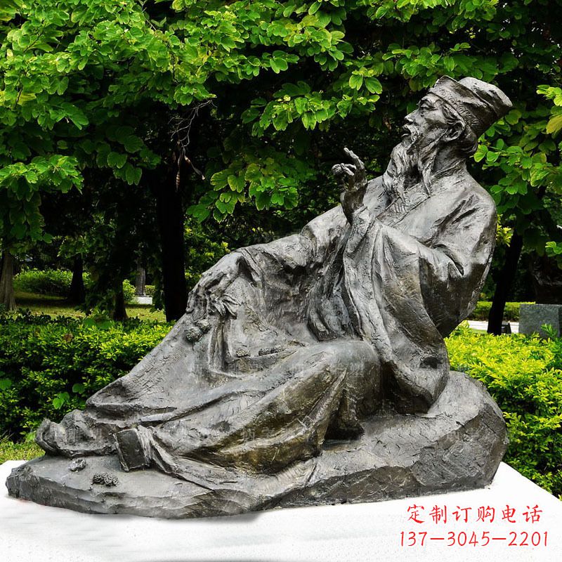 甘肃苏轼雕像古代历史名人北宋著名文学家书画家铜雕
